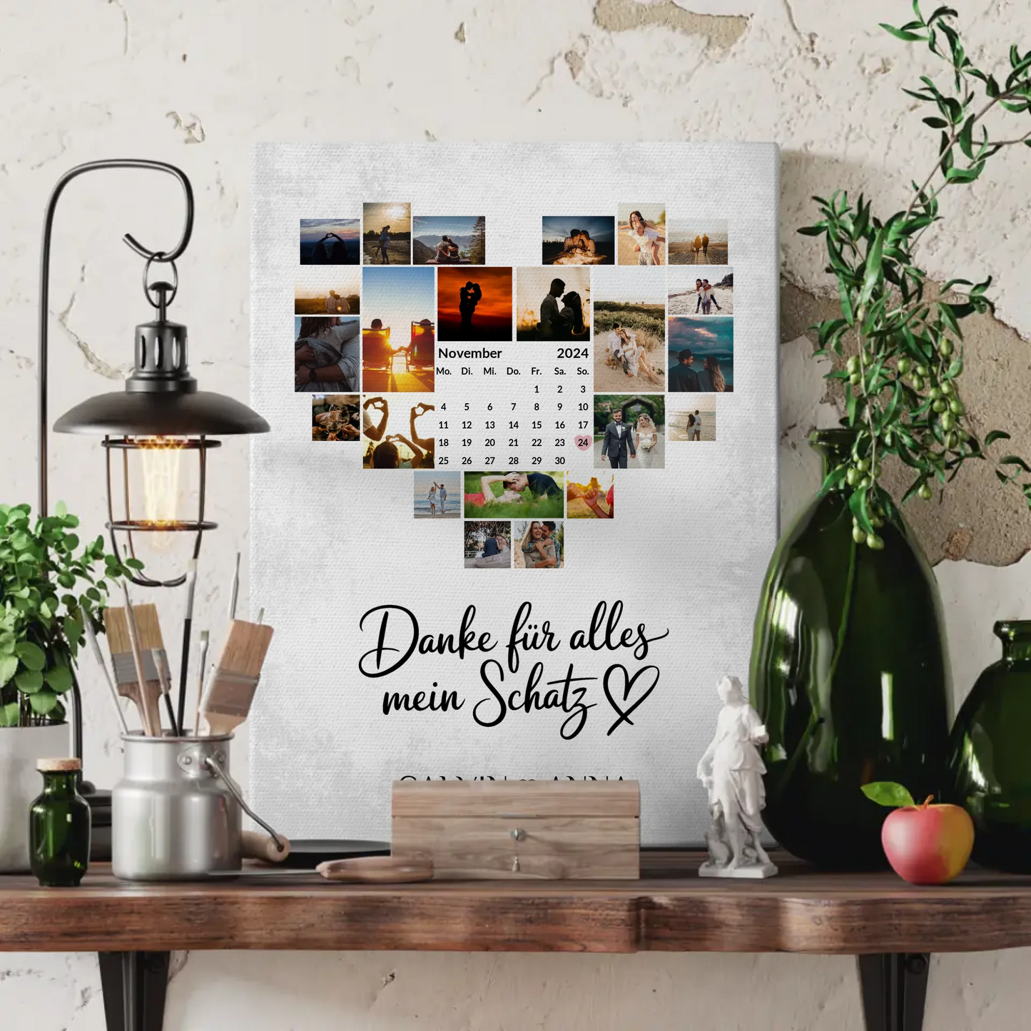 Personalisierte Fotoleinwand Fotocollage Danke Für Alles Mein Schatz