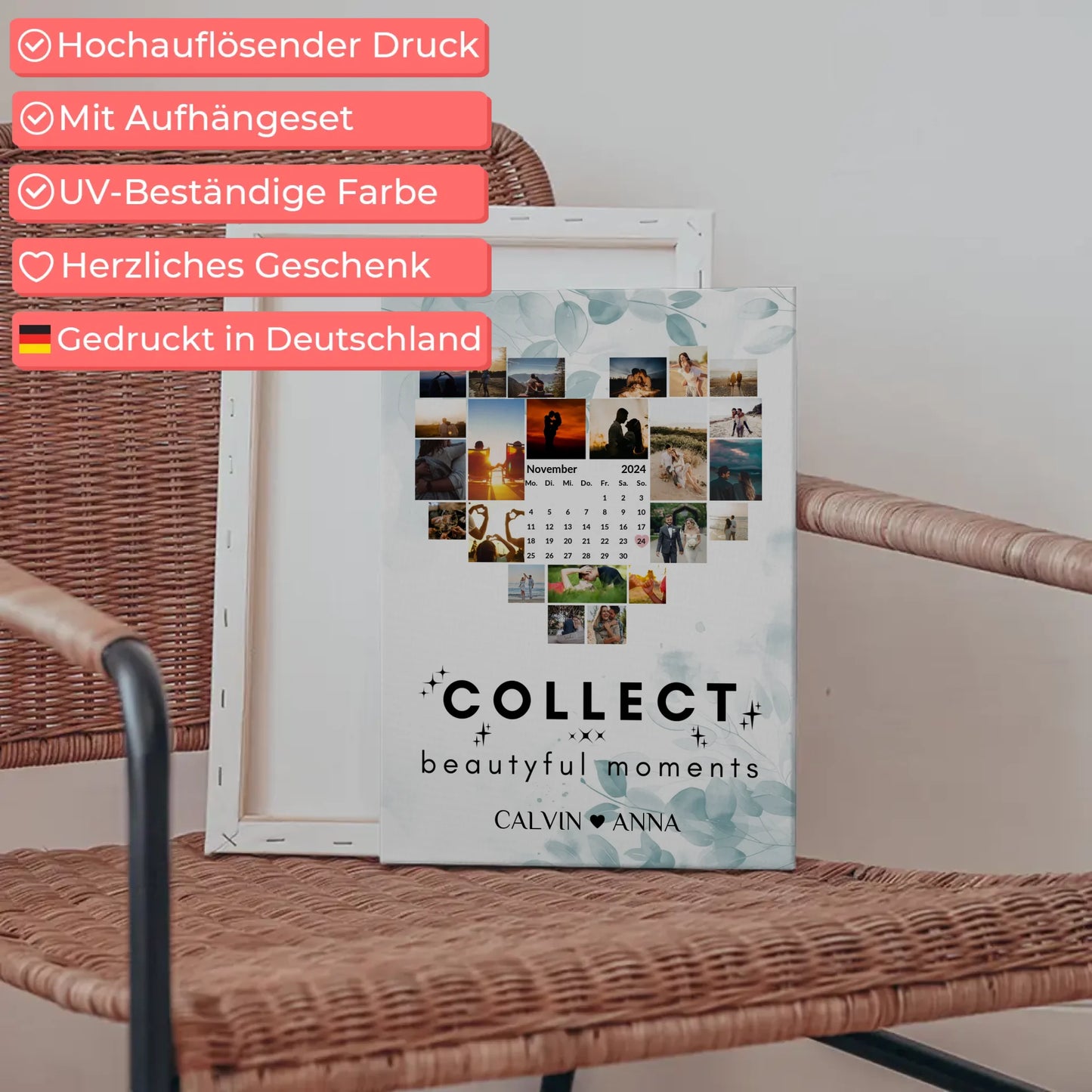 Leinwand Liebe Fotocollage Collect Beautiful Moments Geschenk