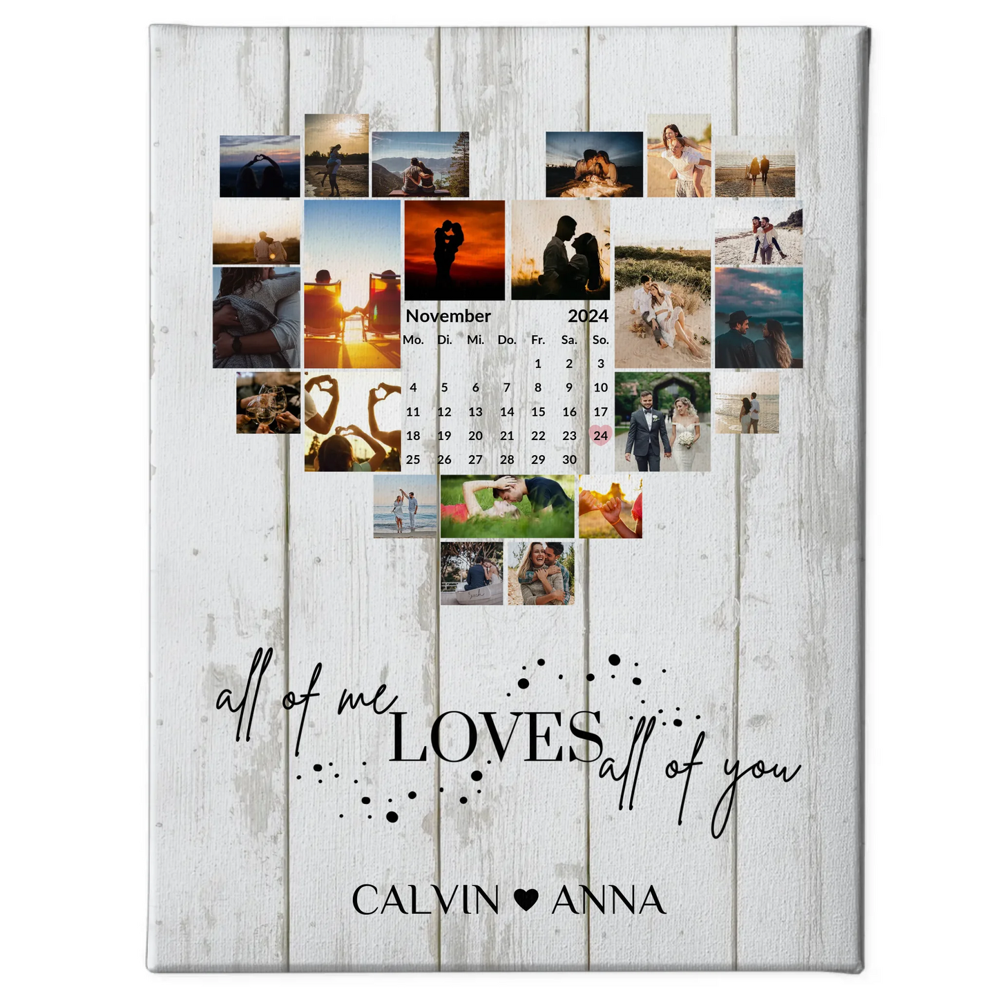 Personalisierte Fotoleinwand Liebe Fotocollage All Of Me Loves You