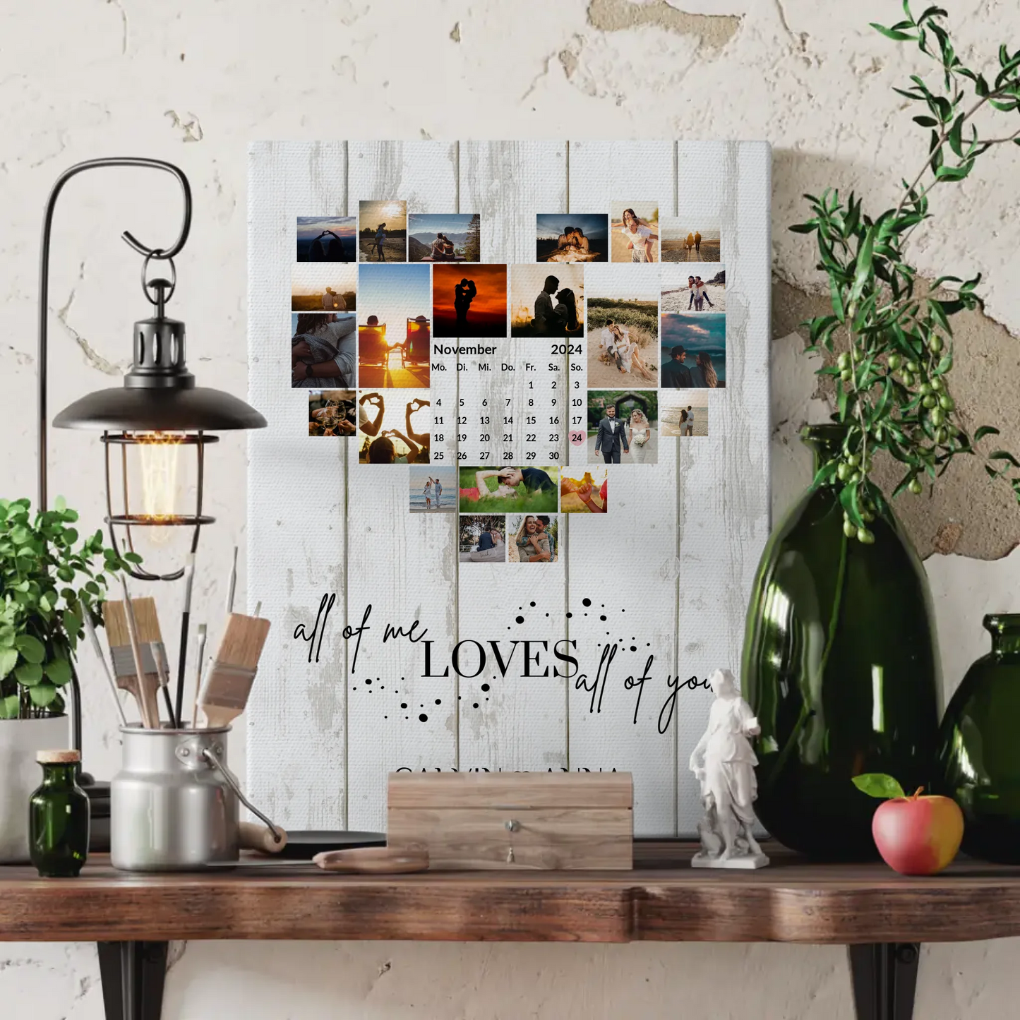 Personalisierte Fotoleinwand Liebe Fotocollage All Of Me Loves You