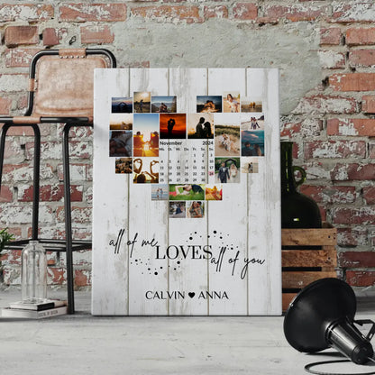 Personalisierte Fotoleinwand Liebe Fotocollage All Of Me Loves You