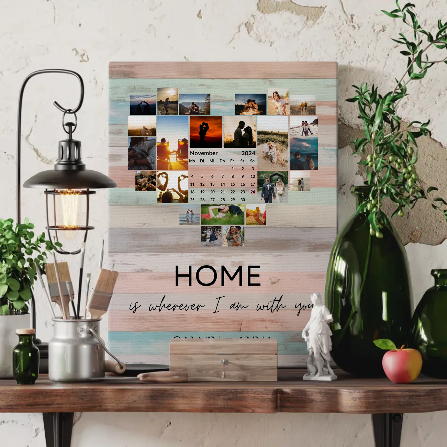 Leinwand Paare Fotocollage Home Is Wherever I Am With You