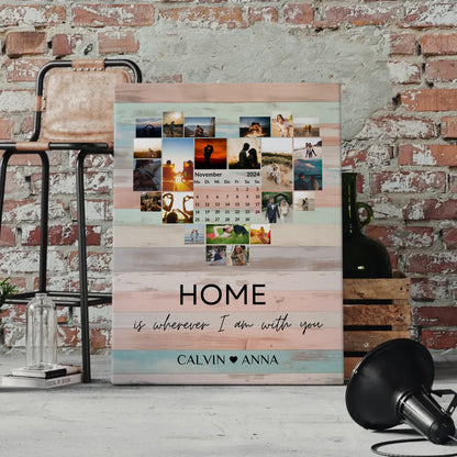 Leinwand Paare Fotocollage Home Is Wherever I Am With You