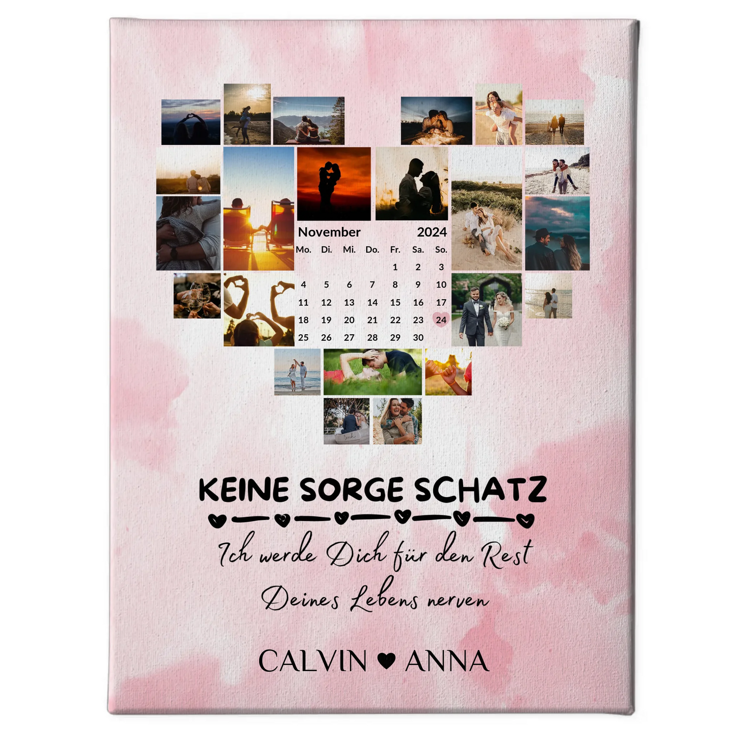 Leinwand Liebe Fotocollage Keine Sorge Schatz Ewig Nerven