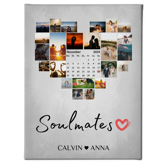 Paar Fotoleinwand Fotocollage für Soulmates personalisiert