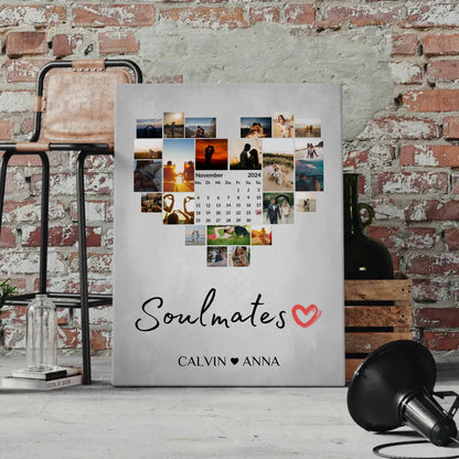 Paar Fotoleinwand Fotocollage für Soulmates personalisiert