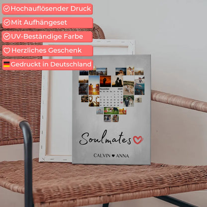 Paar Fotoleinwand Fotocollage für Soulmates personalisiert