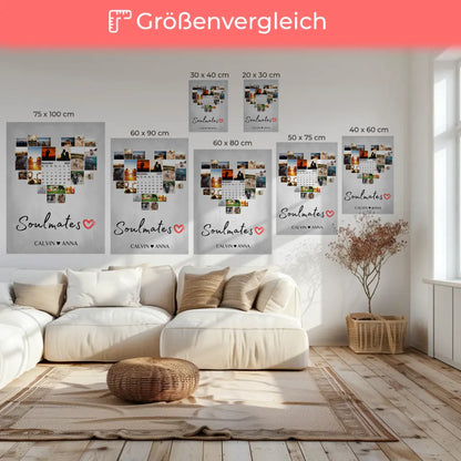 Paar Fotoleinwand Fotocollage für Soulmates personalisiert