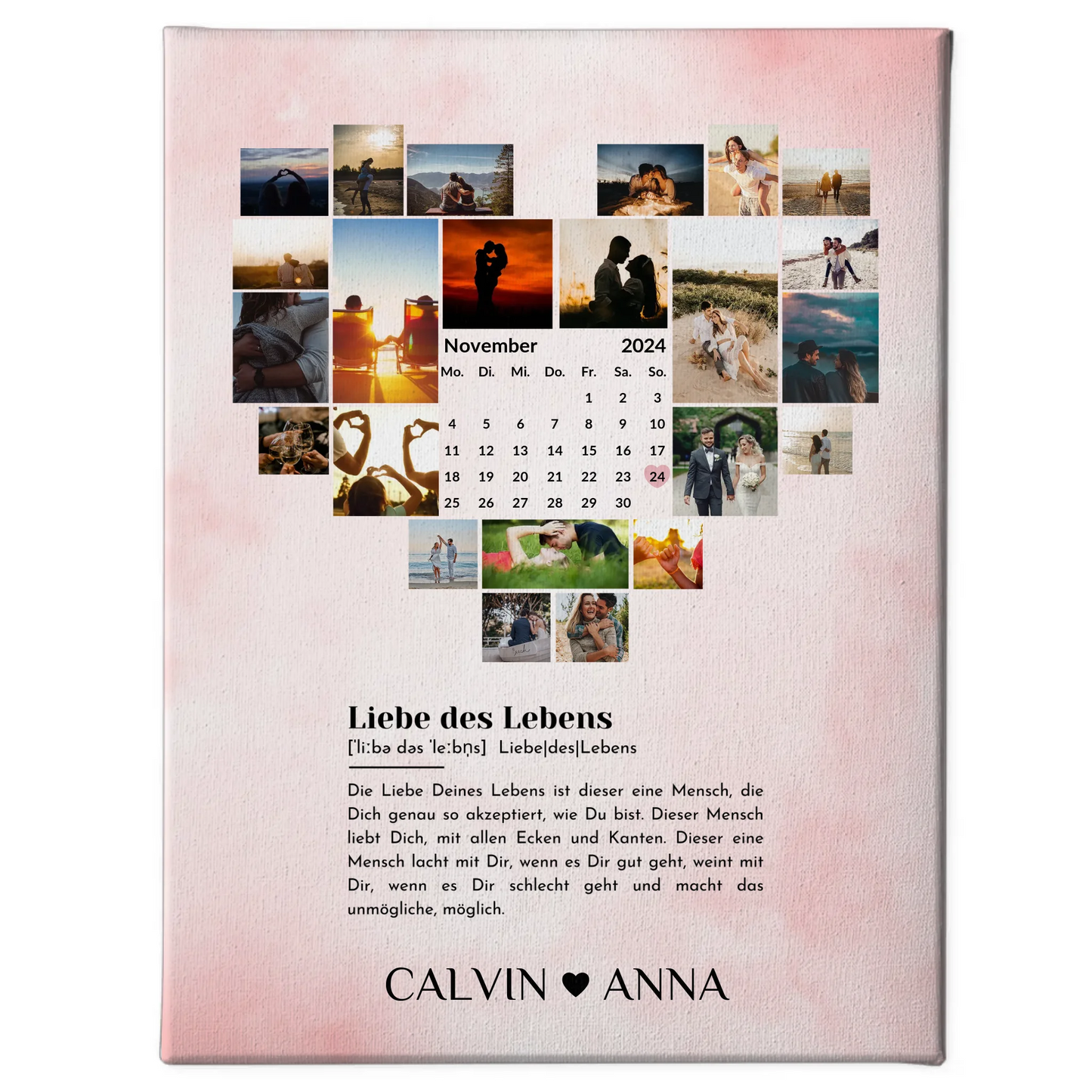 Paar Fotoleinwand Personalisiert Fotocollage Definition Liebe