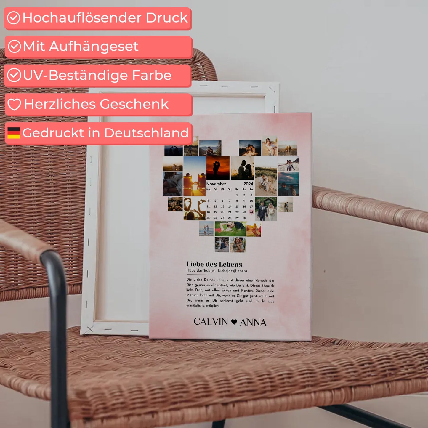 Paar Fotoleinwand Personalisiert Fotocollage Definition Liebe