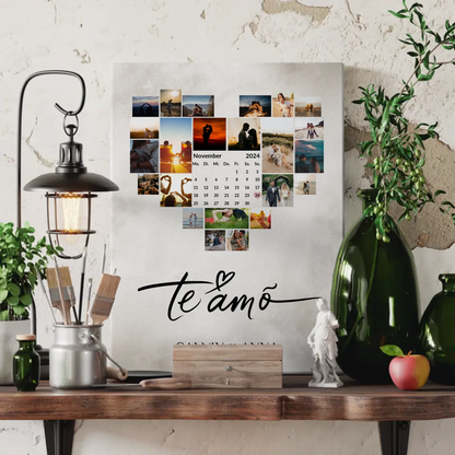 Personalisierte Fotoleinwand Fotocollage Te Amo Geschenk Ideen
