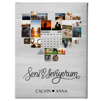 Leinwand Liebe Fotocollage Seni Seviyorum für besondere Momente