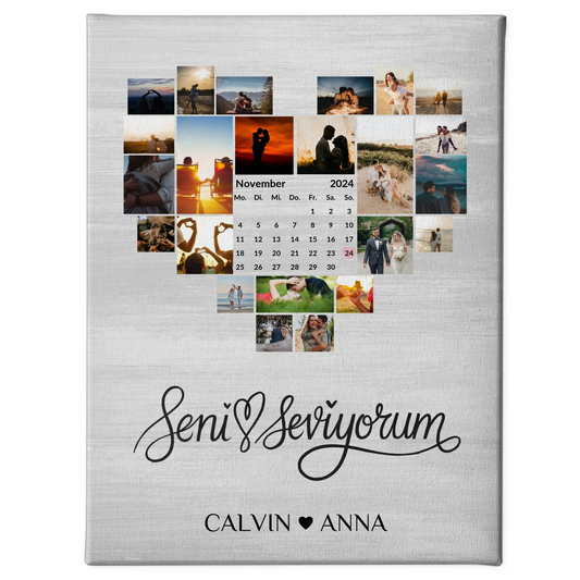 Leinwand Liebe Fotocollage Seni Seviyorum für besondere Momente