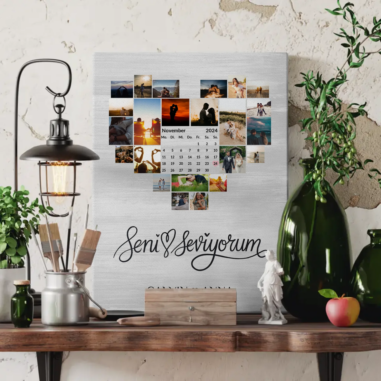 Leinwand Liebe Fotocollage Seni Seviyorum für besondere Momente