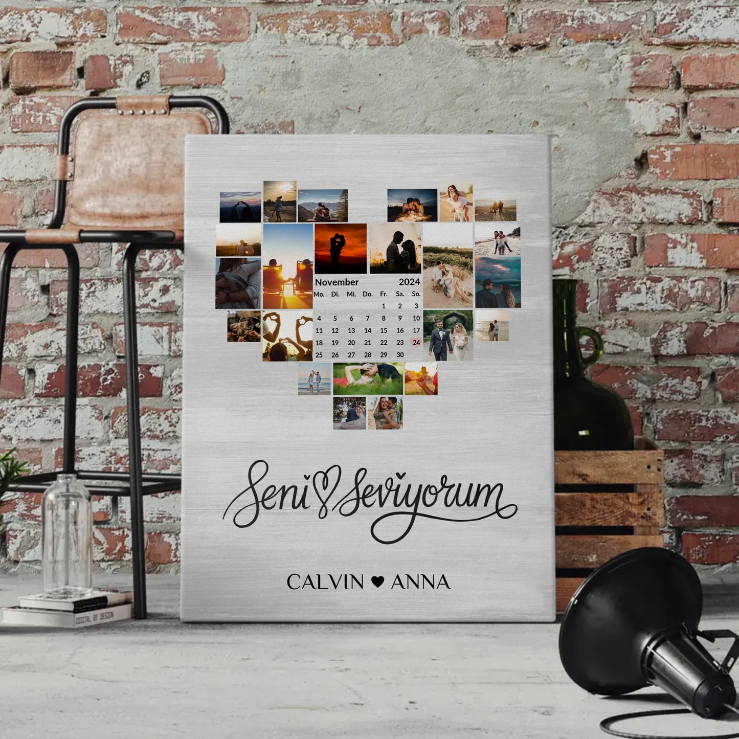Leinwand Liebe Fotocollage Seni Seviyorum für besondere Momente