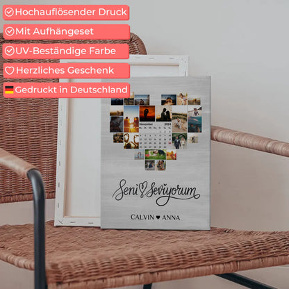 Leinwand Liebe Fotocollage Seni Seviyorum für besondere Momente