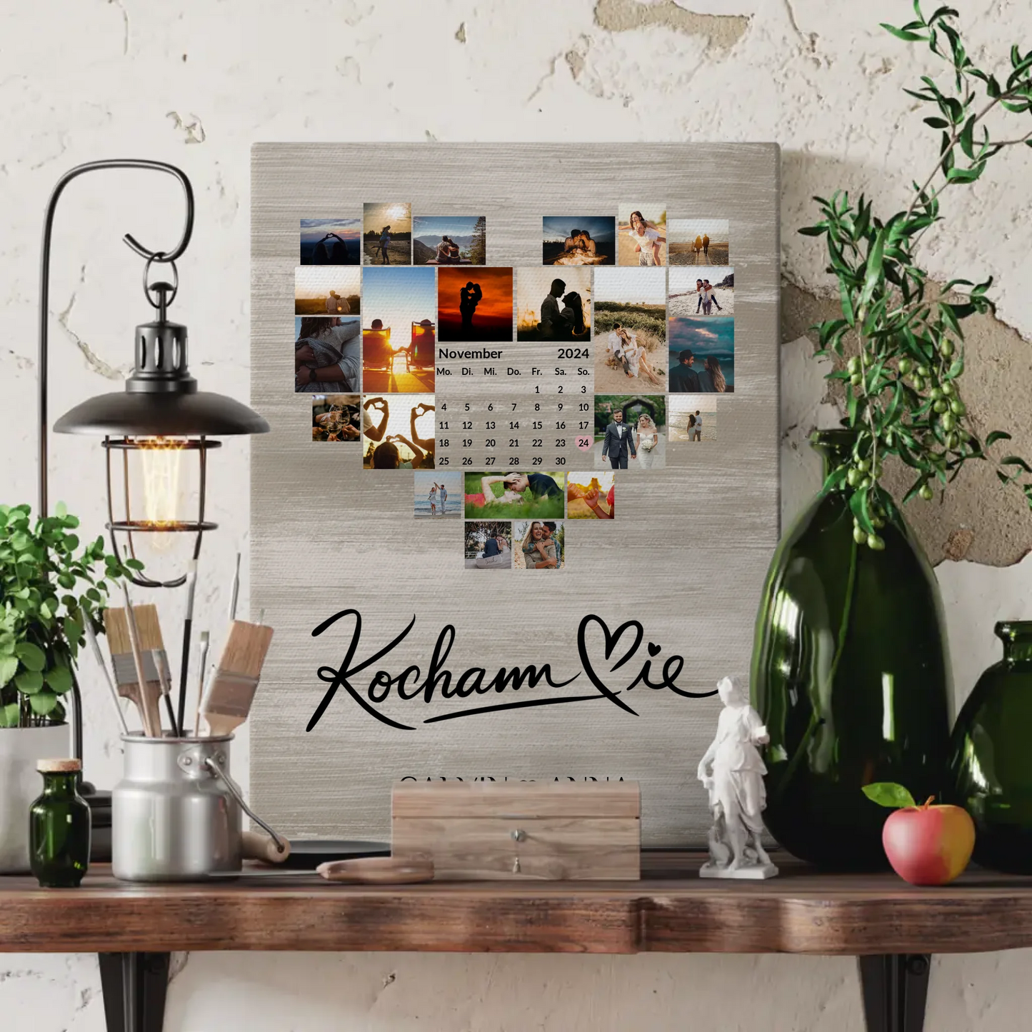 Paar Fotoleinwand Fotocollage Kocham Cie Geschenkidee