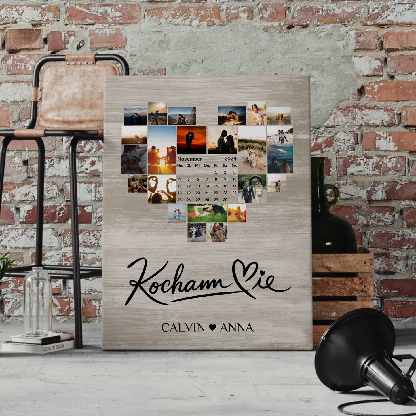 Paar Fotoleinwand Fotocollage Kocham Cie Geschenkidee