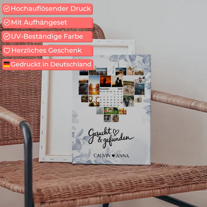 Personalisierte Fotoleinwand Liebe Fotocollage Gesucht Gefunden