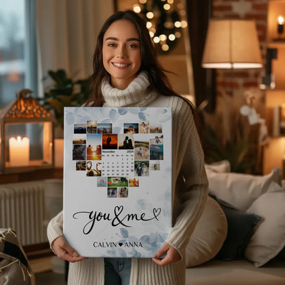 Valentinstag Leinwand Fotocollage You & Me Geschenkideen