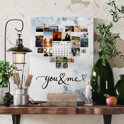 Valentinstag Leinwand Fotocollage You & Me Geschenkideen