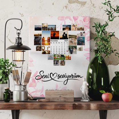 Paar Fotoleinwand Fotocollage Seni Seviyorum Geschenkidee Freundin
