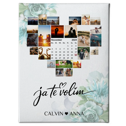 Paar Fotoleinwand Personalisiert Fotocollage Ja Te Volim