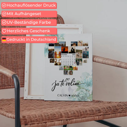Paar Fotoleinwand Personalisiert Fotocollage Ja Te Volim