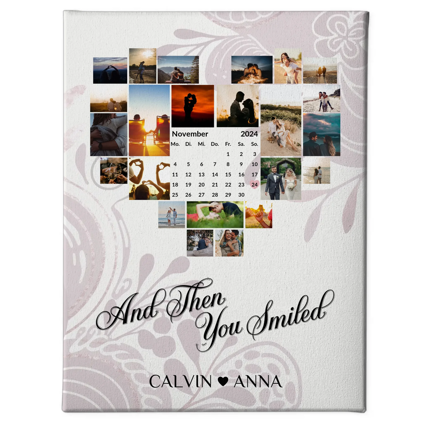 Personalisierte PaarFotoleinwand Fotocollage All Of Me Loves You