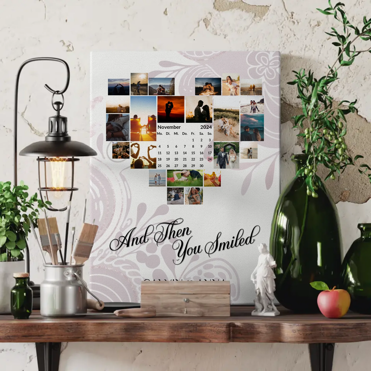 Personalisierte PaarFotoleinwand Fotocollage All Of Me Loves You