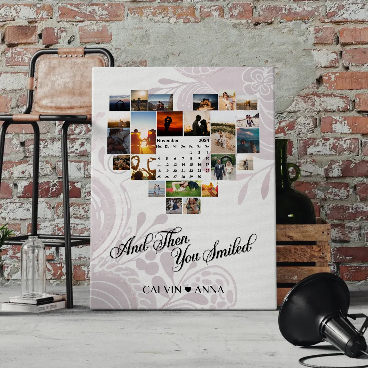 Personalisierte PaarFotoleinwand Fotocollage All Of Me Loves You