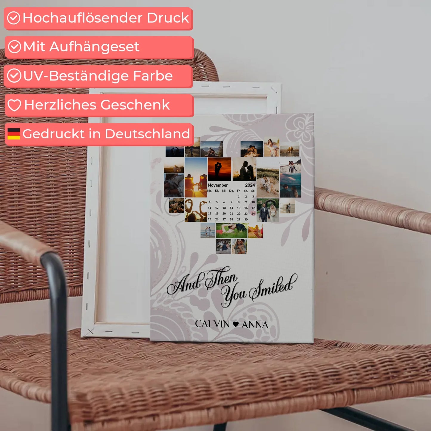 Personalisierte PaarFotoleinwand Fotocollage All Of Me Loves You