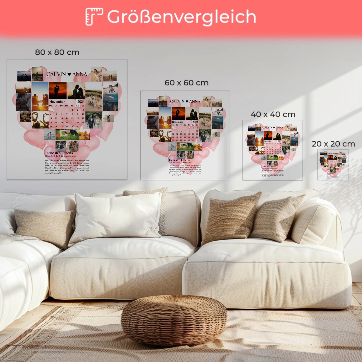 Personalisierte Fotoleinwand Paare Fotocollage Definition Liebe Des Lebens