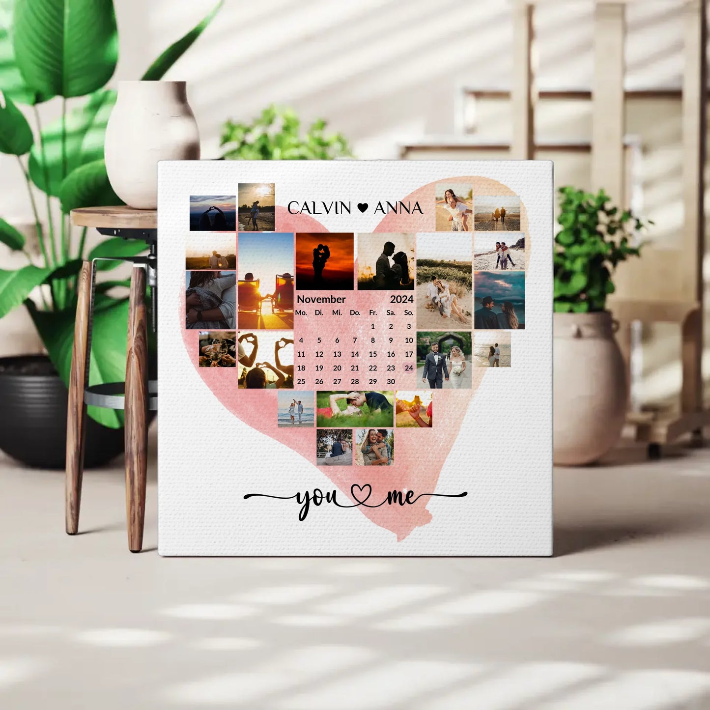 Personalisierte Fotoleinwand Fotocollage You & Me Geschenkideen