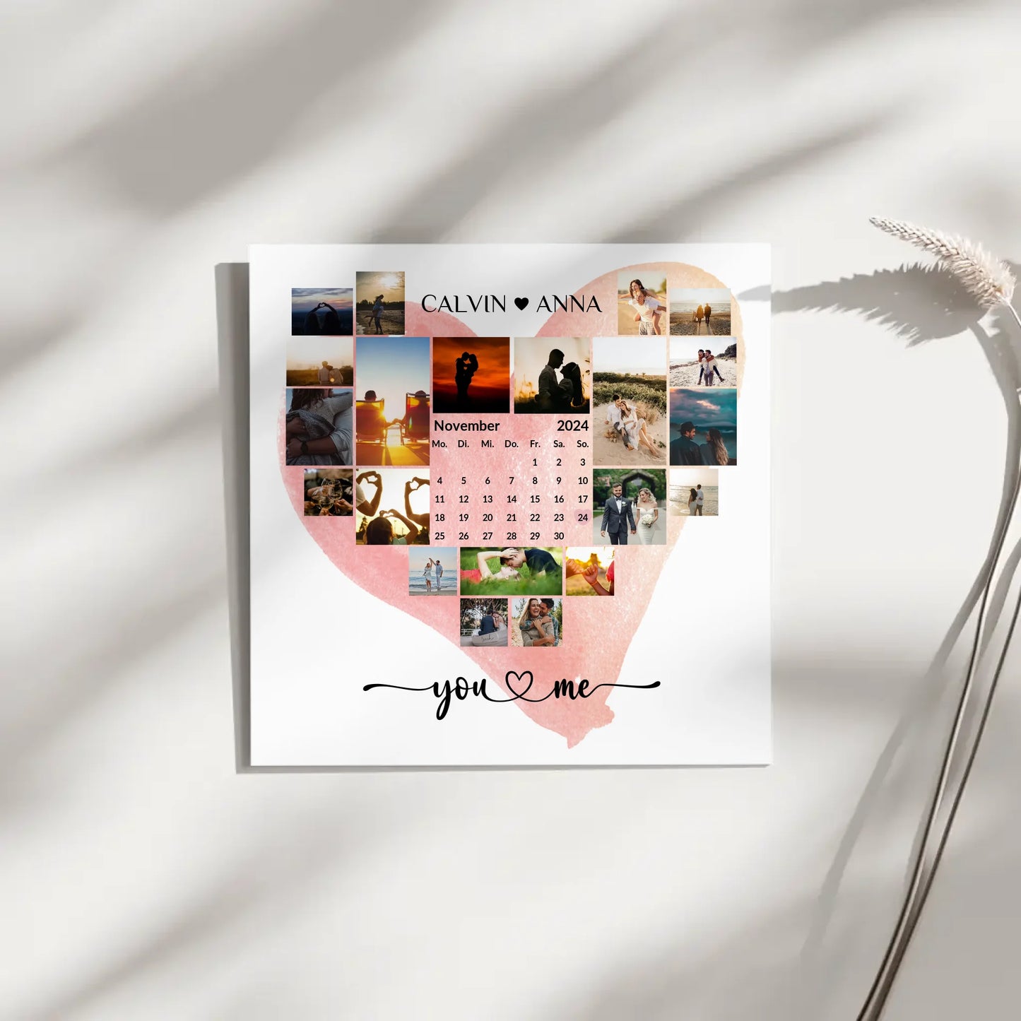 Personalisierte Fotoleinwand Fotocollage You & Me Geschenkideen