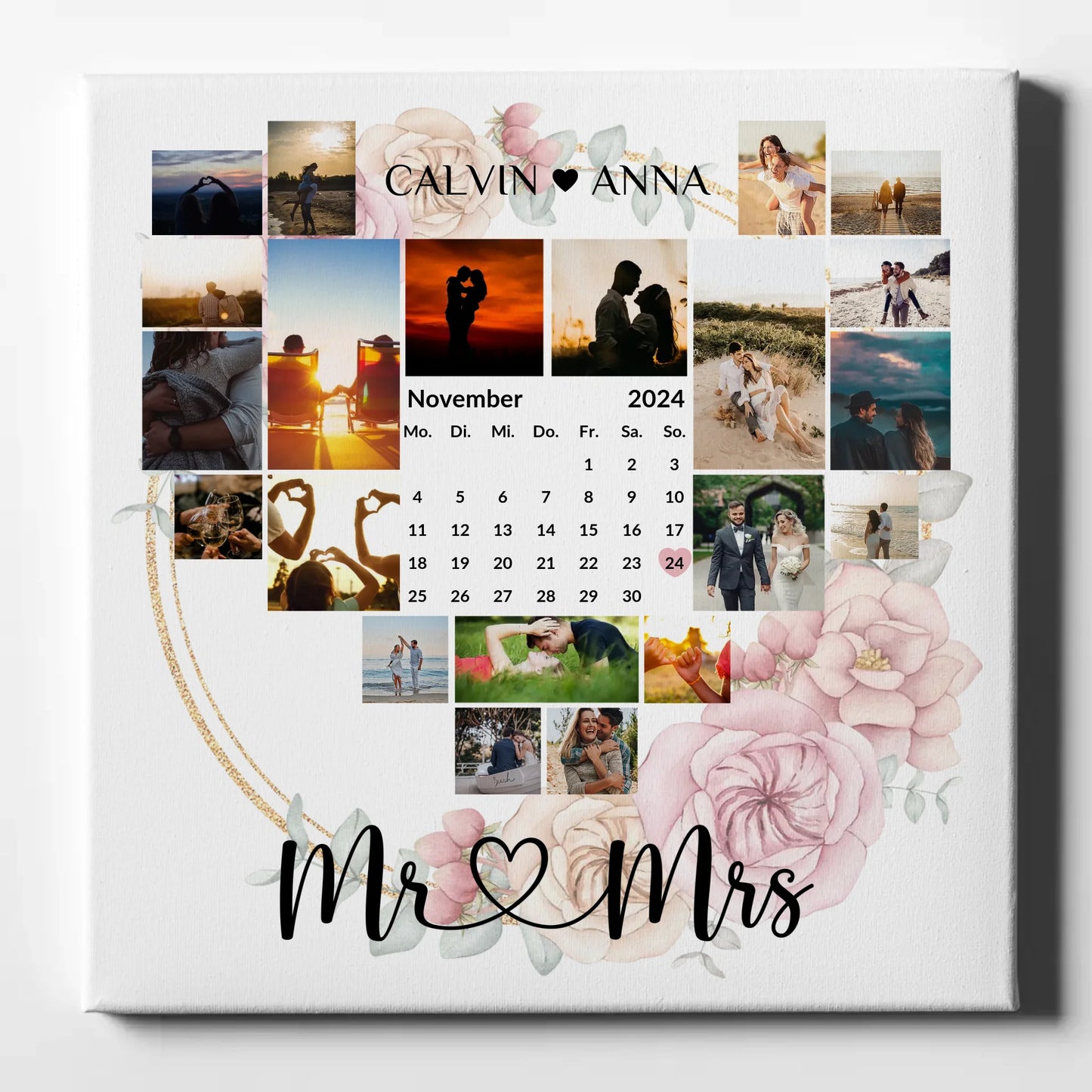 Leinwand Für Paare Fotocollage Mr & Mrs Persönliches Geschenk