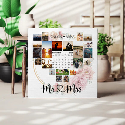 Leinwand Für Paare Fotocollage Mr & Mrs Persönliches Geschenk