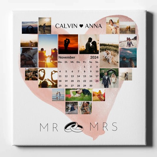 Personalisierte Fotoleinwand Liebe Fotocollage Mr & Mrs