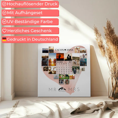 Personalisierte Fotoleinwand Liebe Fotocollage Mr & Mrs