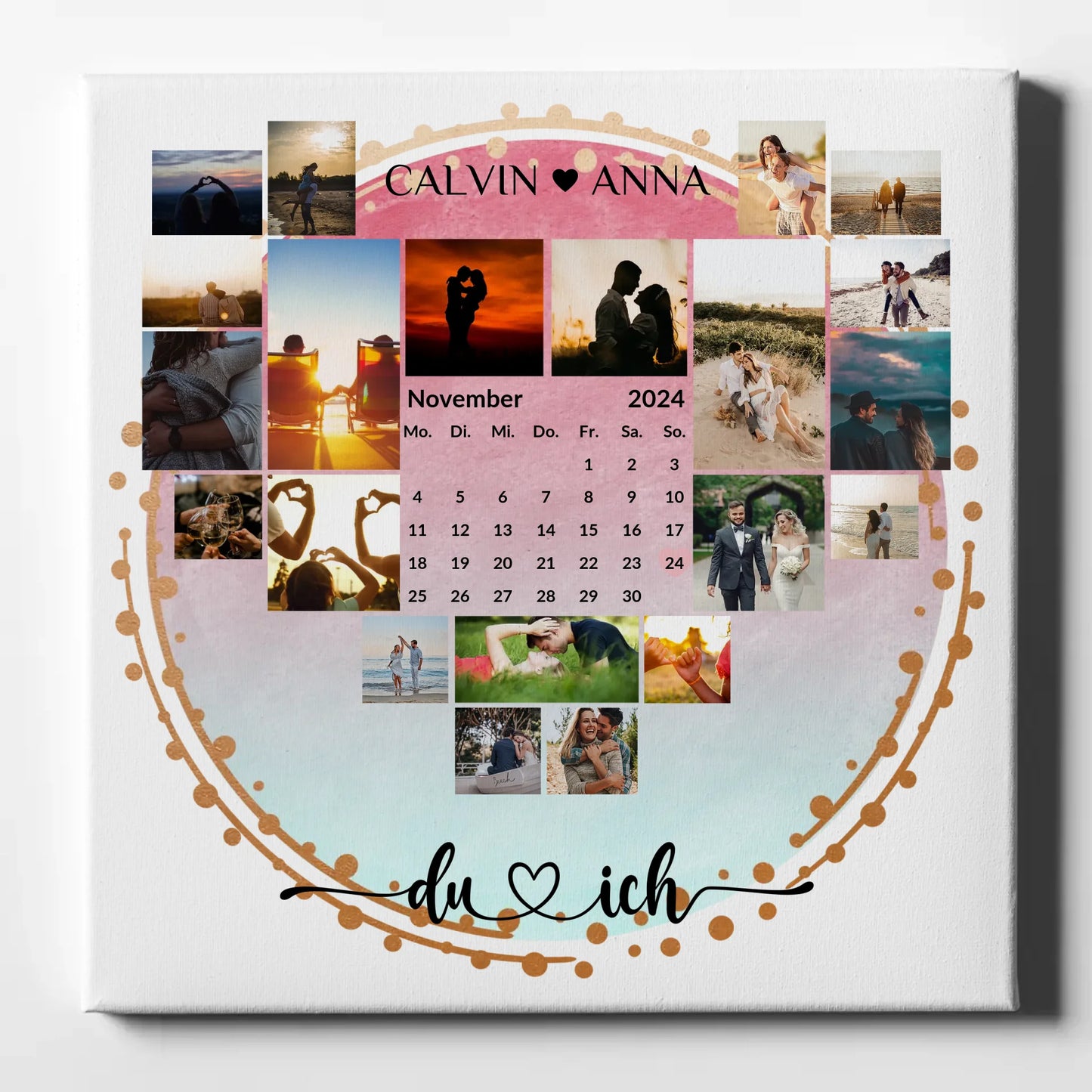 Leinwand personalisiert Fotocollage Du & Ich für Liebende