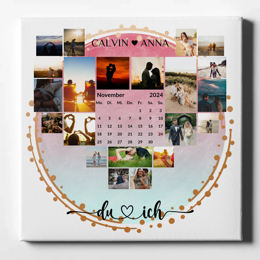 Leinwand personalisiert Fotocollage Du & Ich für Liebende