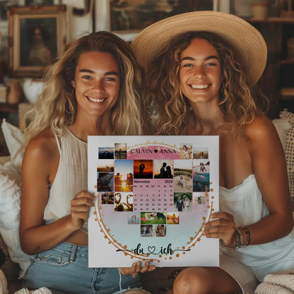 Leinwand personalisiert Fotocollage Du & Ich für Liebende