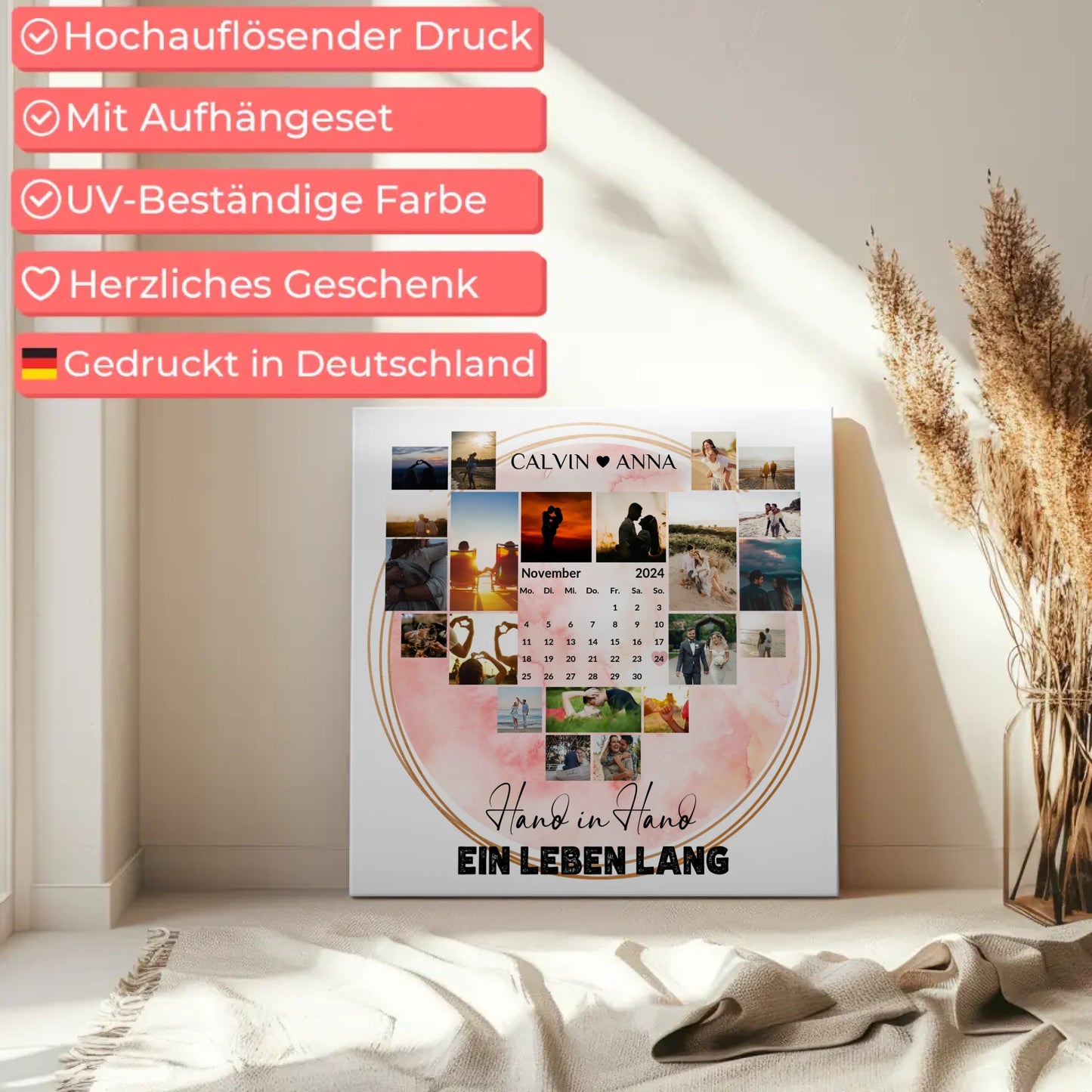 Fotoleinwand Für Paare Fotocollage Hand In Hand Ein Leben Lang