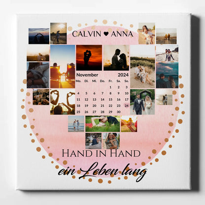 Personalisierte Fotoleinwand Paare Hand In Hand Ein Leben Lang