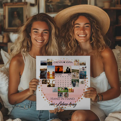 Personalisierte Fotoleinwand Paare Hand In Hand Ein Leben Lang
