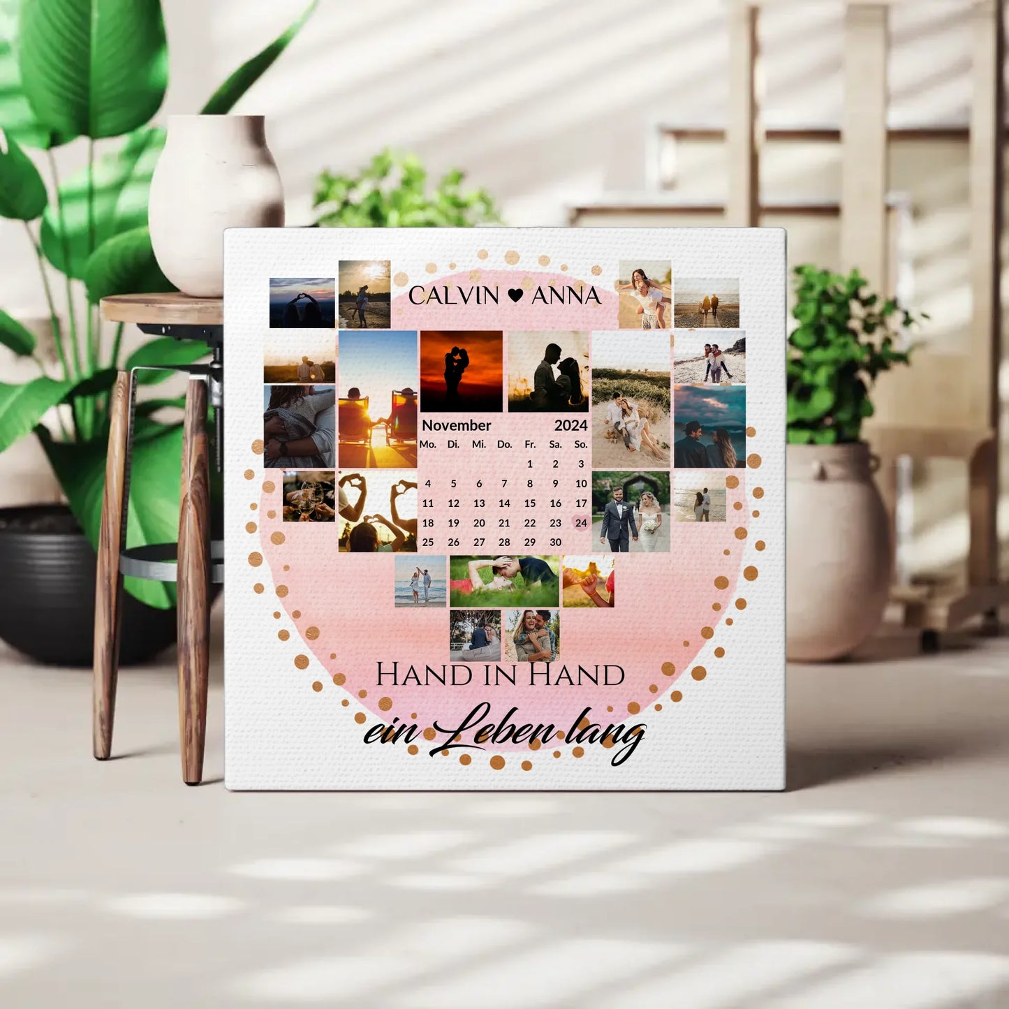 Personalisierte Fotoleinwand Paare Hand In Hand Ein Leben Lang