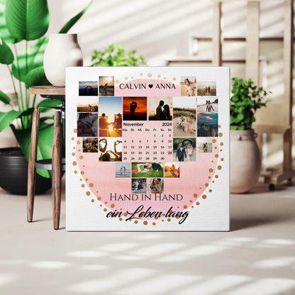 Personalisierte Fotoleinwand Paare Hand In Hand Ein Leben Lang
