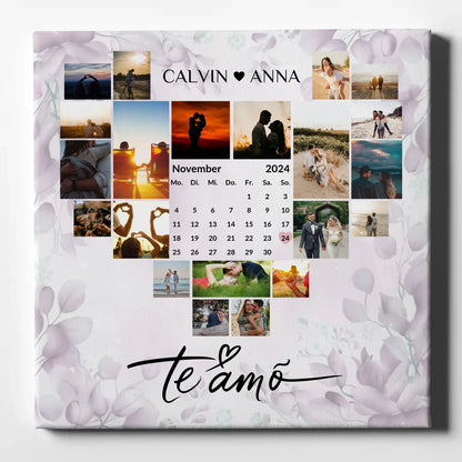 Paar Fotoleinwand Fotocollage Te Amo personalisierte Geschenke