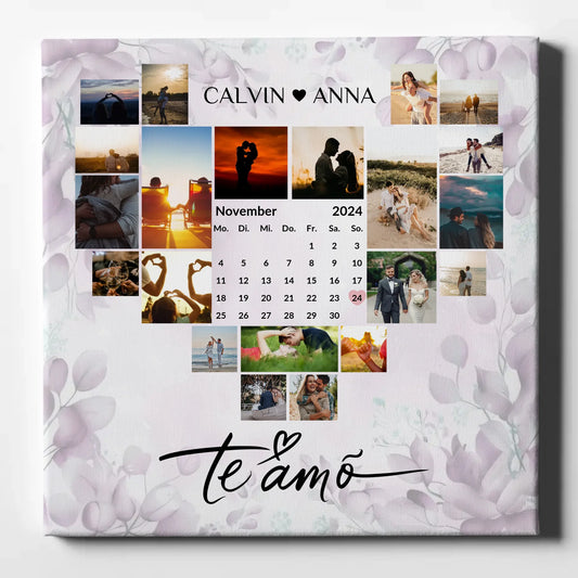 Paar Fotoleinwand Fotocollage Te Amo personalisierte Geschenke