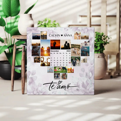 Paar Fotoleinwand Fotocollage Te Amo personalisierte Geschenke